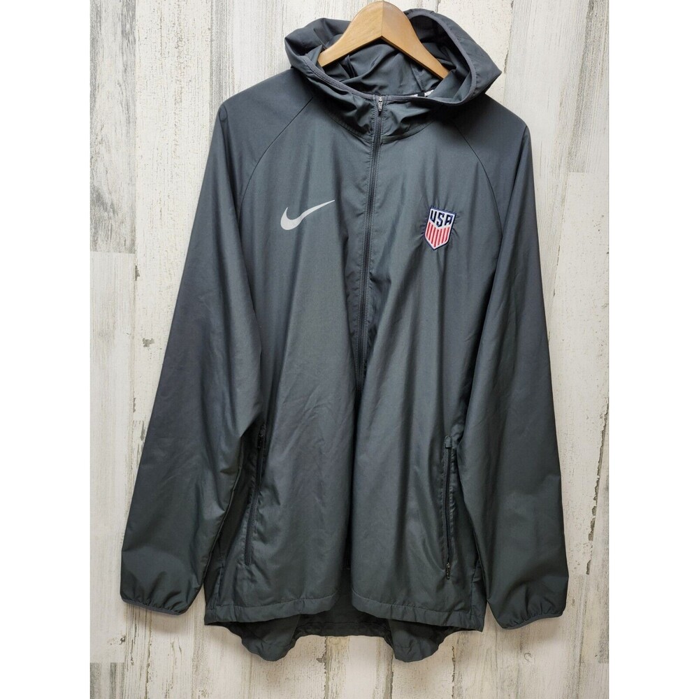 Nike Jacket Men XL Gray USA Soccer Blokecore Swoosh Windbreaker